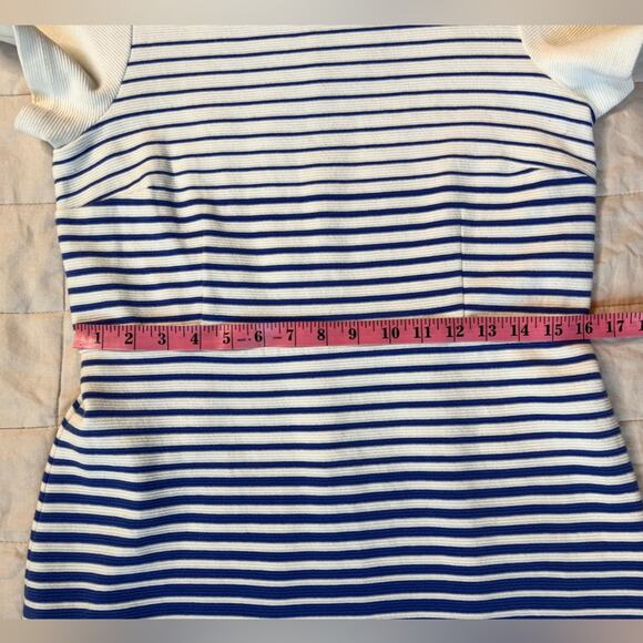 Talbots Blue & White Preppy Nautical Striped Ombre Sheath Dress - 10 Petite - Picture 8 of 10